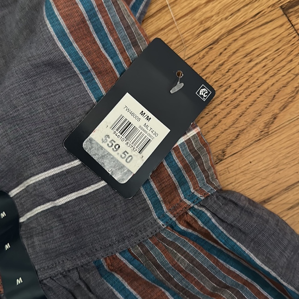 Lucky brand lace up front flowy boho plaid top - flattering!higher in back - Picture 4 of 7